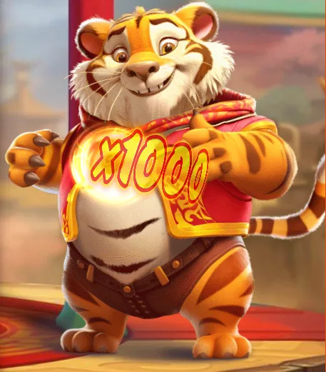 El tigre de Lucky Tiger 1000 mostrando el multiplicador x1000 en el pecho